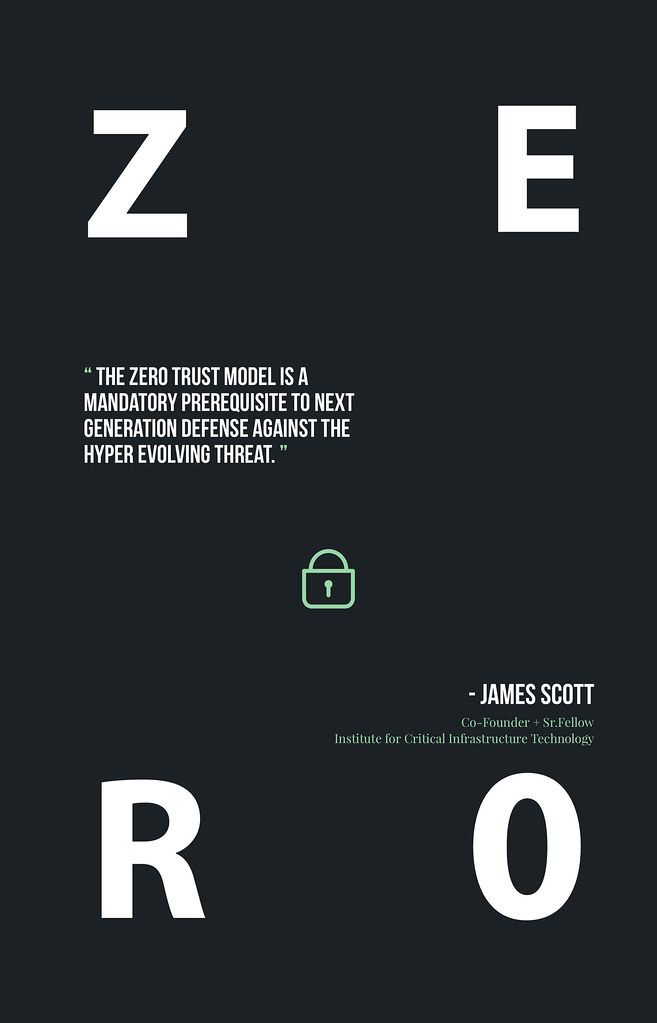 'The Zero Trust model is a mandatory prerequisite to next generation defense against the hyper evolving threat.'-James Scott, Senior Fellow, ICIT, CCIOS and CSWS Zero Trust quote by James Scott